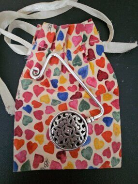 Brighton Purse Hanger • Silver Heart Bag Hook • Travel Accessory